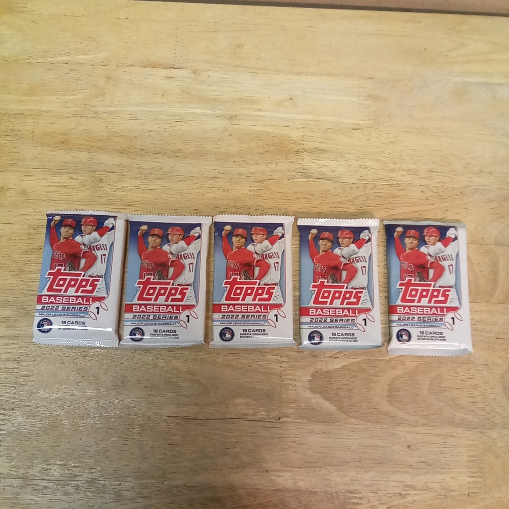 5 Factory Sealed Packs Of 2022 Series MLB Topps Cards